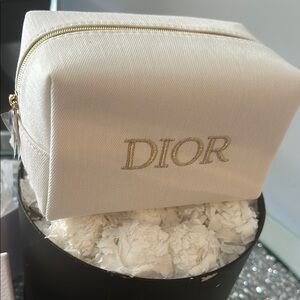 Dior White Cosmetic Bag